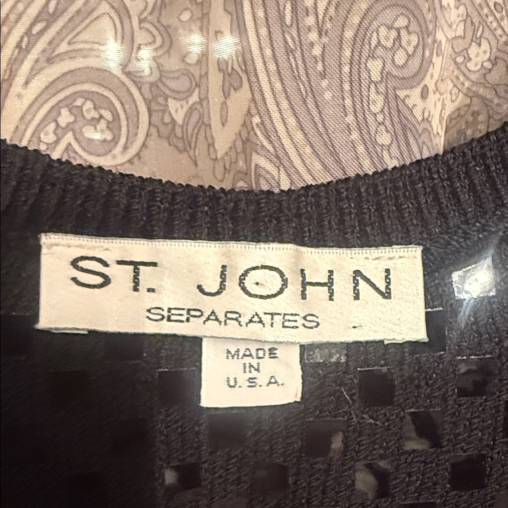 St. John Black Sequin Tank Top - Picture 2 of 8